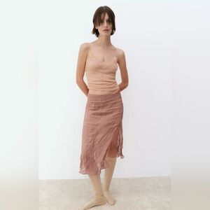 Zara Midi Skirt in Dusty Rose Brown